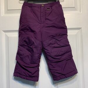 Lands End Snow Pants 2T Purple Grow-A-Longs Insulated Winter Trousers Outdoor